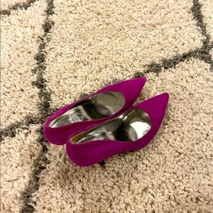 Gorgeous fuchsia suede stilettos